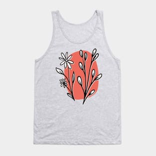 Abstract Mid Century Summer Flowers Tank Top